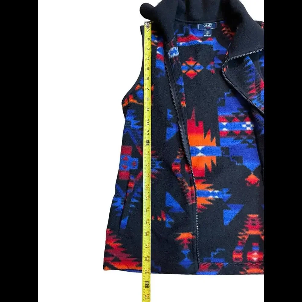 Ralph Lauren Chaps Aztec BlackFleece Vest Southwestern Sunset Full Zip Womens XS - Picture 7 of 10